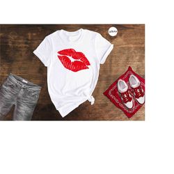 kisses lips valentine shirt, kisses women shirt, gift for girlfriend, happy valentine lips shirt, valentine day shirt