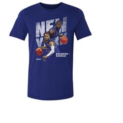 jalen brunson men's cotton t-shirt - new york basketball jalen brunson & julius randle new york duo wht