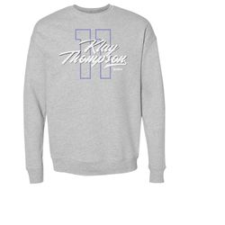 klay thompson men's crewneck sweatshirt - golden state basketball klay thompson golden state number script wht