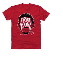 trae young men's cotton t-shirt - atlanta basketball trae young player silhouette wht
