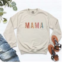 mama crewneck sweatshirt, leopard mom hoodie, nana long sleeve, pregnancy announcement shirt, christmas mother gift, new