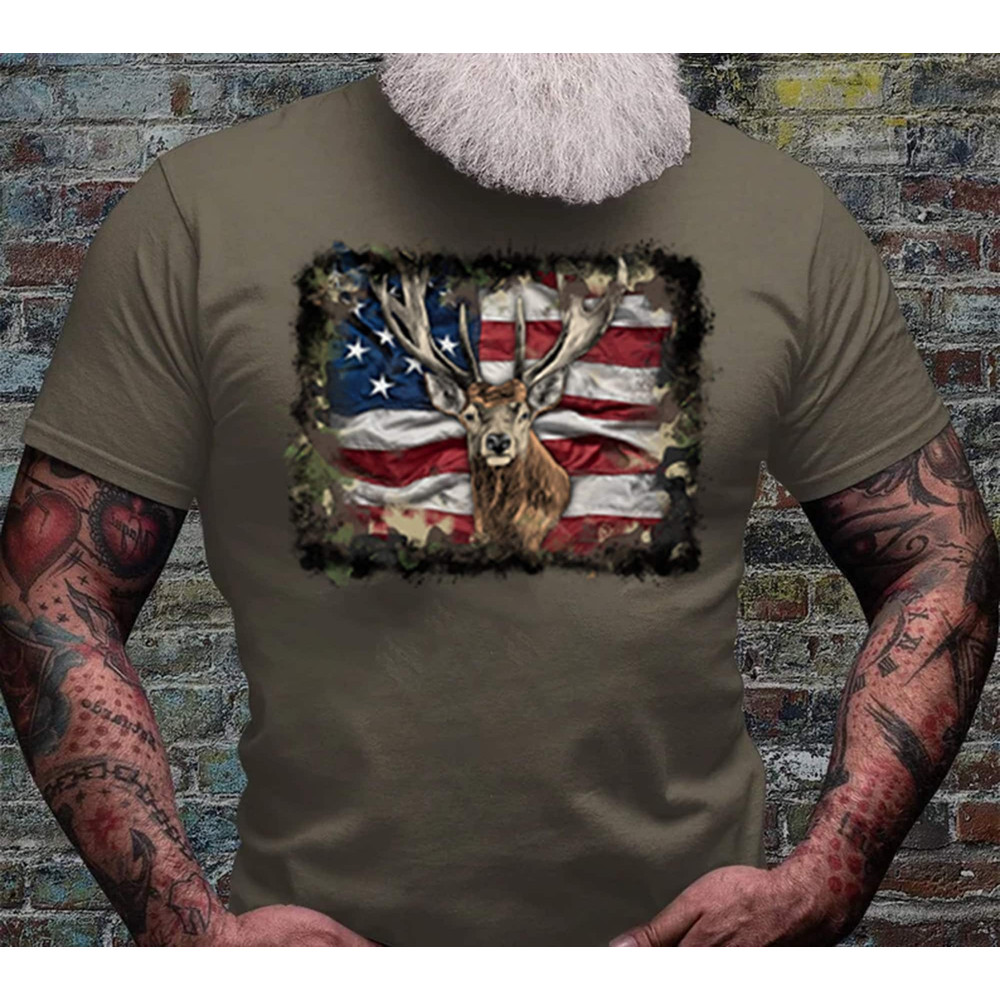 Hunter Shirt, American Deer Shirt, American Flag Shirt, Deer sublimation, Deer Hunting T-shirt, American Flag Shirt, Gift For Father, Deer T.jpg