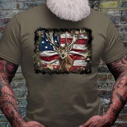 hunter shirt, american deer shirt, american flag shirt, deer sublimation, deer hunting tshirt, american flag shirt, gift