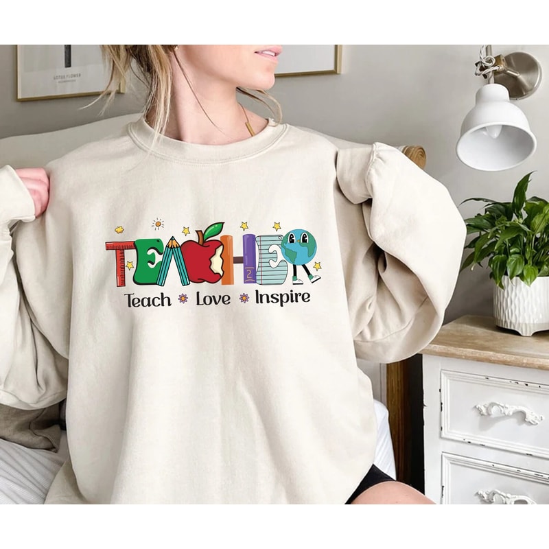 Inspirational Teacher Shirts, Teach Love Inspire Shirt,Back To School Shirt,First Grade Teacher Shirts,Teacher Appreciation Tee,Teacher Gift.jpg