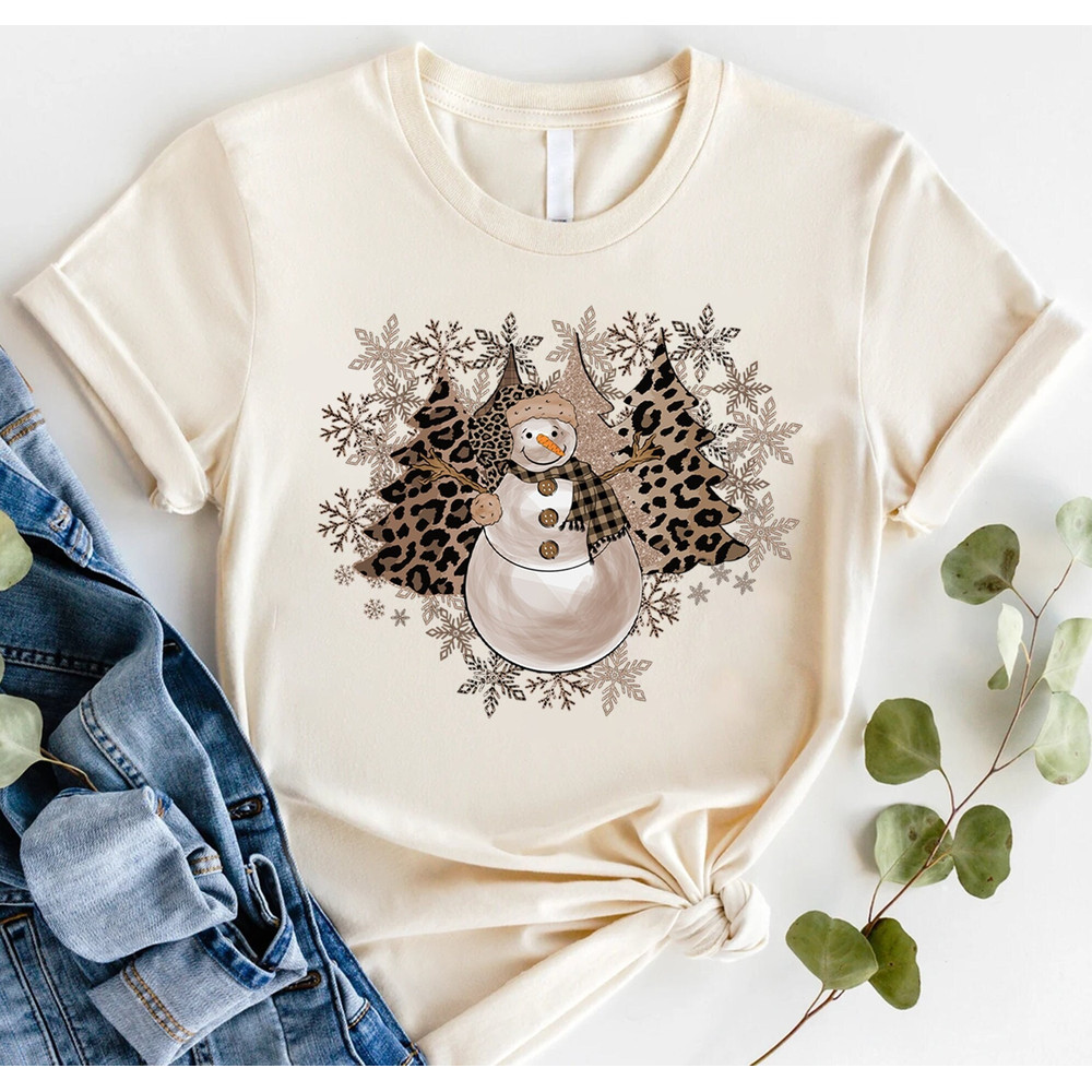 Leopard Snowflake Shirt, Leopard Christmas Tree, Christmas T-Shirt, Christmas Shirt,Womens Christmas,Snowflake Winter Christmas, Leopard Tee.jpg