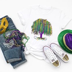 mardi gras tree shirt, watercolor mardi gras bead tree tee, mardi gras carnival shirt, mardi gras fat tuesday gift, nola