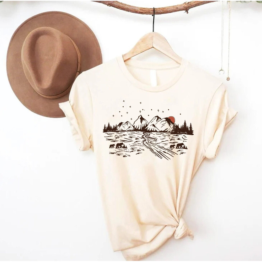 Mountain Shirt, Mountain Silhouette Shirt, Camp Outdoors Nature Campers T-Shirt Tent Forest Camper Nature Lovers Gift Shirt for Men - Women.jpg