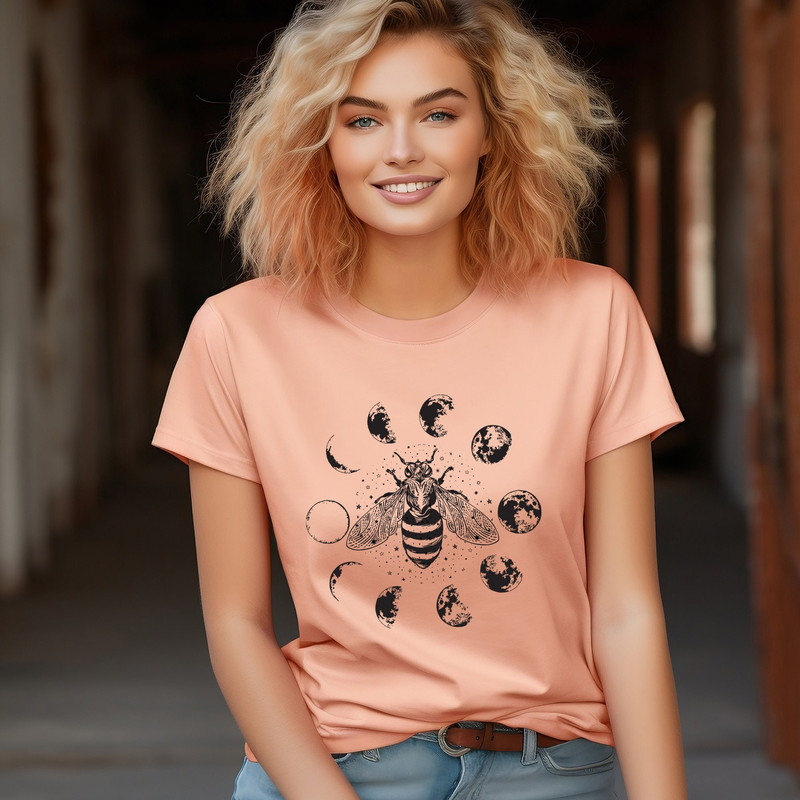 Mystical Moon Bee Shirt, Mystical Bee Shirt, Moon Phases Bee Shirt, Crescent Moon Full Moon Shirt, Moon Phases Bee Shirt,Bee Shirt,Bee Lover.jpg