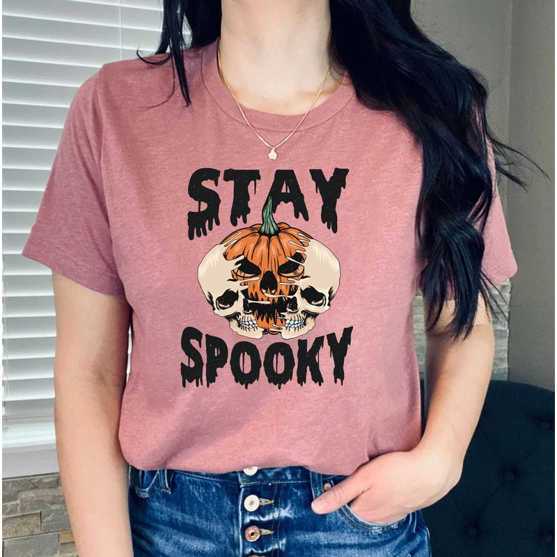 Pumpkin Stay Spooky Shirt, Pumpkin Skeleton T-shirt, Skeleton T-shirt, Skeleton Halloween Tee, For Halloween T-shirt, Funny Halloween Shirt,.jpg