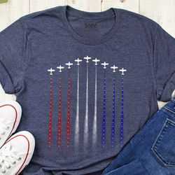 red white blue air force flyover mens tshirt, air force shirt, airplane show shirt, independence day shirt,patriotic tee