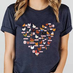 retro chicken breeds shirt,funny chicken shirt,gift for chicken lover, chicken sweatshirt, womens aesthetic crewneck,gif