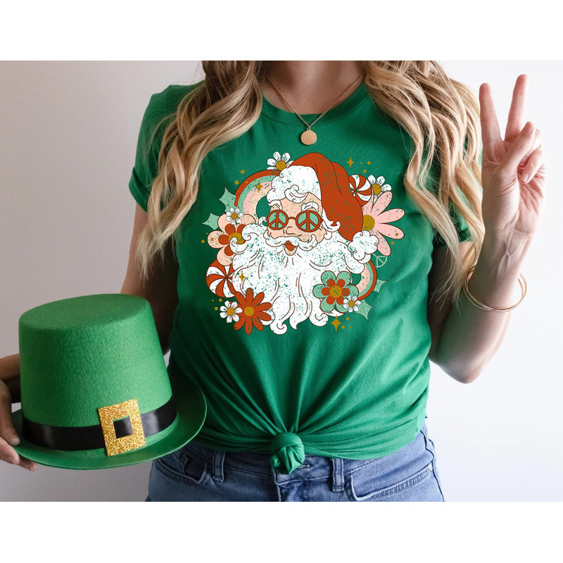 Retro Santa Shirt, Christmas Shirt, Hippie Santa Christmas Shirt, Cute Vintage Santa Shirt, Classic Christmas Shirt, Vintage Christmas Shirt.jpg