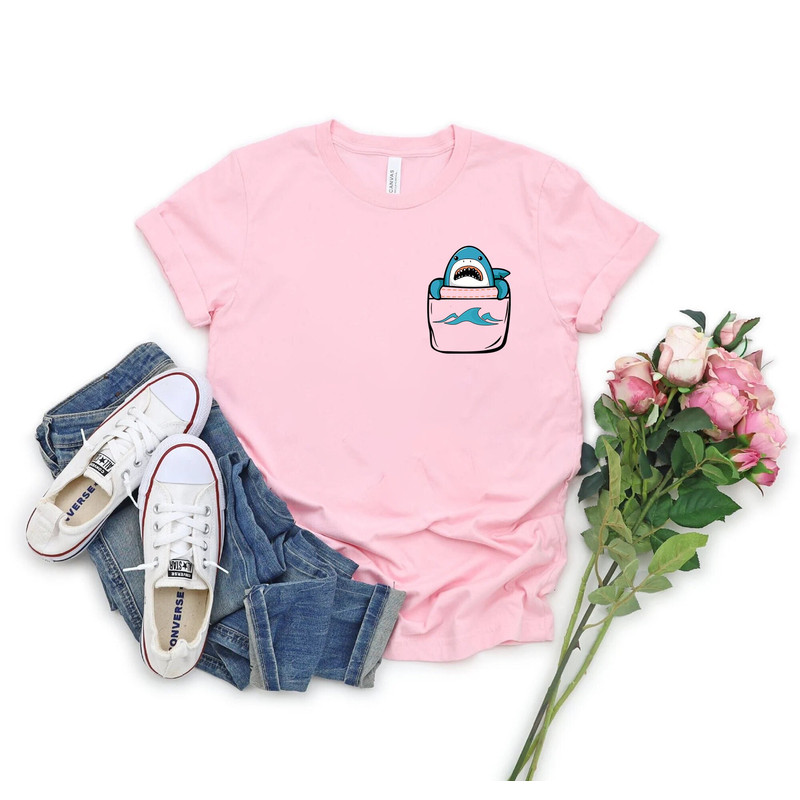 Shark Shirt, Shark, Cute Shark Tee, Shark Pocket Shirt, Little Shark T-Shirt, Toddler Shark Shirt, Shark Shirt for Gift, Funny Shark Shirt 1.jpg