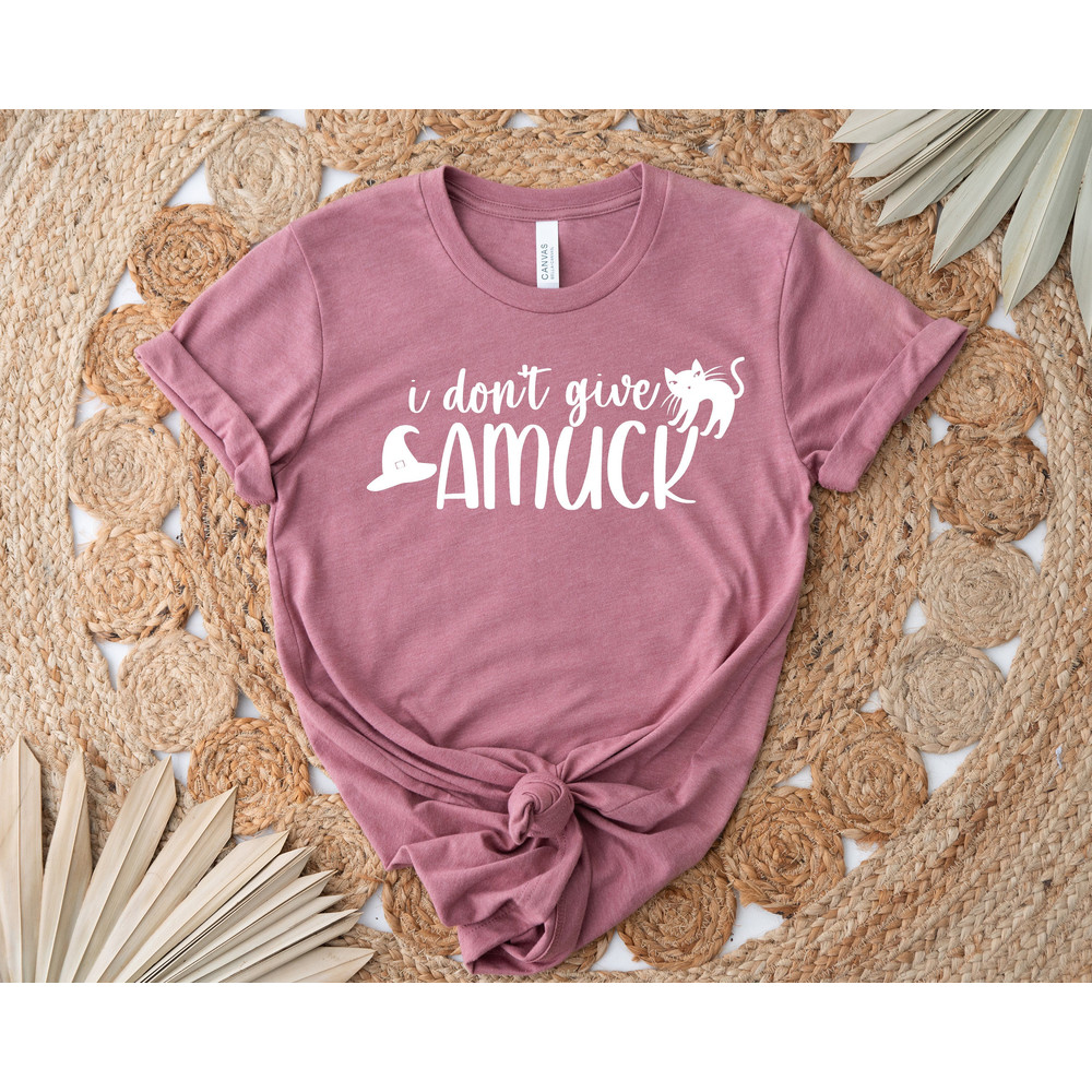 I Don't Give Amuck Halloween Shirt, Halloween Cat Shirt, Spooky Vibes Shirt, Halloween Gift, Cute Halloween Tee, Hocus Pocus Shirt.jpg