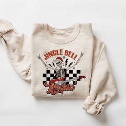 jingle bell rocking shirt, christmas skeleton tshirt, christmas sweatshirt, holiday apparel womens christmas sweater, ch