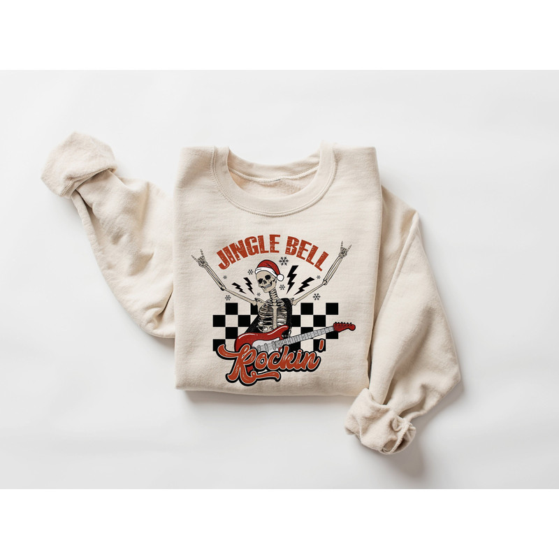 Jingle Bell Rocking Shirt, Christmas Skeleton Tshirt, Christmas Sweatshirt, Holiday Apparel Womens Christmas Sweater, Christmas Gift for Her.jpg