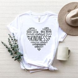 kindness word art heart shirt, kindness shirt, teacher shirt, equality tshirt, cute kindness shirt, counselor shirt, ant