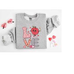 love teacher valentine shirt, teacher valentines gift, leopard print, trendy retro valentines day outfit, candy conversa