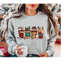 country christmas coffee shirt, santa cowboy women holiday shirt, christmas coffee tee, cute xmas western rodeo graphic,