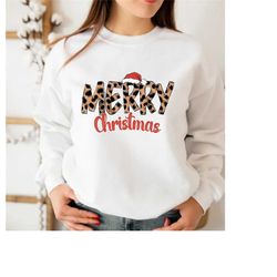 leopard christmas sweatshirt, merry christmas sweatshirt, christmas family shirt, christmas gift, buffalo plaid holiday
