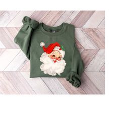 santa claus christmas sweatshirt, retro red santa hat sweater, santa graphic shirt, family christmas t-shirt, classic ch