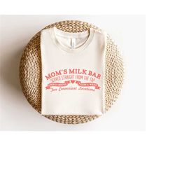 breastfeeding mama shirt, mom's milk bar t-shirt, nursing tee, retro style mommy shirt, gift for new mama