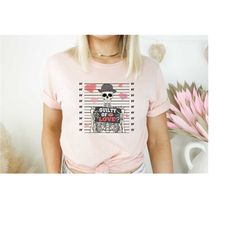 guilty of love shirt, valentines day gift, skeleton v-day sweater, gift for girlfriend, couple sweatshirt, funny valenti
