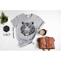tiger shirt, tiger face tee, wild animal t-shirts, animal prints, trendy tiger