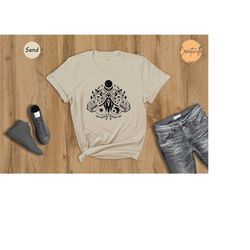 aesthetic butterfly shirt, beautiful mystic butterfly t-shirt, night themed shirt, floral and moony butterfly tee