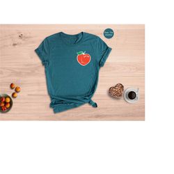 pocket peach shirt, bite me shirt, just peachy tee, fruit shirt, spring season tee, feeling peachy t-shirt, birthday gif