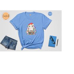 christmas light hippopotamus shirt, cute hippopotamus tee, funny christmas costume, christmas party tee, hippopotamus sh