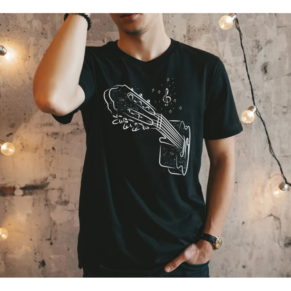 Acoustic Guitar T-Shirt, Musician Tee, Guitar Player Gift For Men, Cool Guitar Band Shirt, Music Lover Tee, Musician Guitarist Mens Tee.jpg