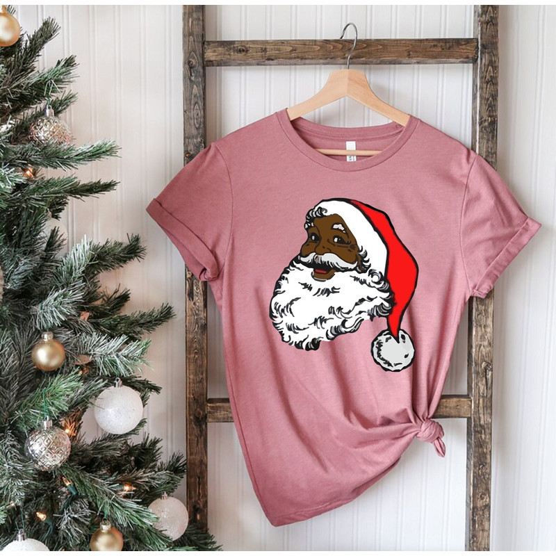 Black Santa Claus Shirt, Black Santa Claus Tee, African American Christmas Tee, African American Santa Shirt, Christmas Tee, Xmas Gift Shirt.jpg