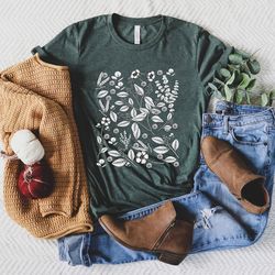 botanical shirt, vintage tshirt, flower tshirt, vintage botanical, botanical print, vintage flower shirt, graphic tshirt