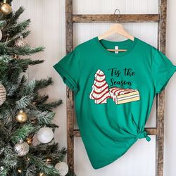 christmas cake shirt, tis the season christmas shirt, christmas tree shirt,christmas party tee,christmas holiday shirt,b