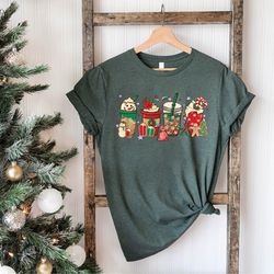 christmas coffee shirt, peppermint iced latte snowmen sweets snow warm cozy winter women shirt, christmas latte shirt, f