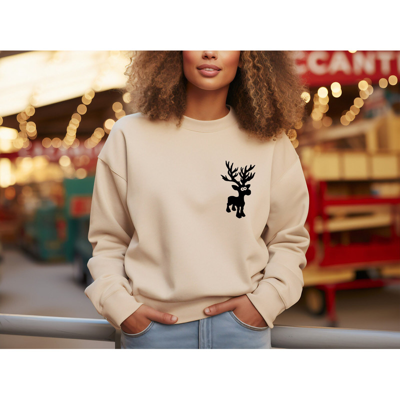 Christmas Pocket Shirt, Merry Christmas Shirt, Christmas Deer Shirt, Christmas Matching Shirt, Holiday Shirt, Christmas Gift Tee, Cute Deer.jpg