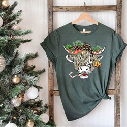 cow christmas shirt, merry christmas heifers tee, christmas cow tshirt, highland cow farm christmas t shirt, farmer cow