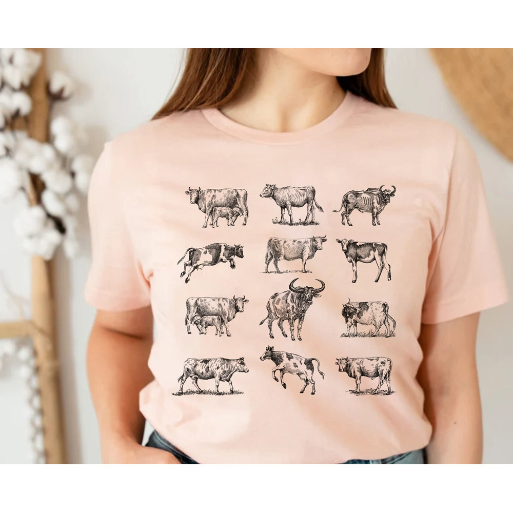 Cow Shirt, Vintage Western Wear, Farm Animal Shirt, Bull Cottagecore Shirt, Bull Shirt, Cottage Core, Aesthetic Shirt, Cow T-shirt, Farm Tee.jpg
