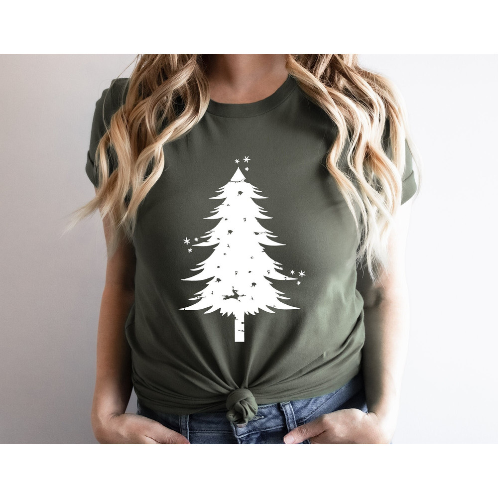 Distressed Christmas Tree, Cute Winter Christmas Shirt, Grungy Tree, Bella Tee, Soft TShirt, Women's Graphic Tee, Holiday Trees, Xmas Shirt.jpg