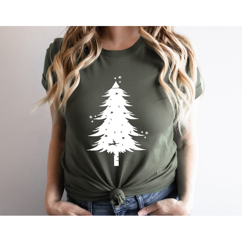 Distressed Christmas Tree, Cute Winter Christmas Shirt, Grungy Tree, Bella Tee, Soft TShirt, Women's Graphic Tee, Holiday Trees, Xmas Shirt.jpg