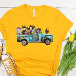 farm animal truck shirt, for birthday gift for women, farm animal tshirt, for women, farm animal gift for her, cute farm