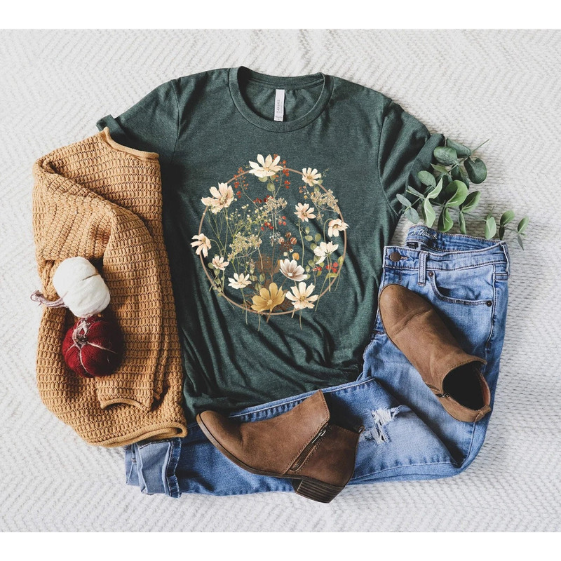 Flower Shirt, Gift For Her, Flower Shirt Aesthetic, Floral Graphic Tee, Floral Shirt, Flower T-shirt, Wild Flower Shirt, Wildflower T-shirt.jpg