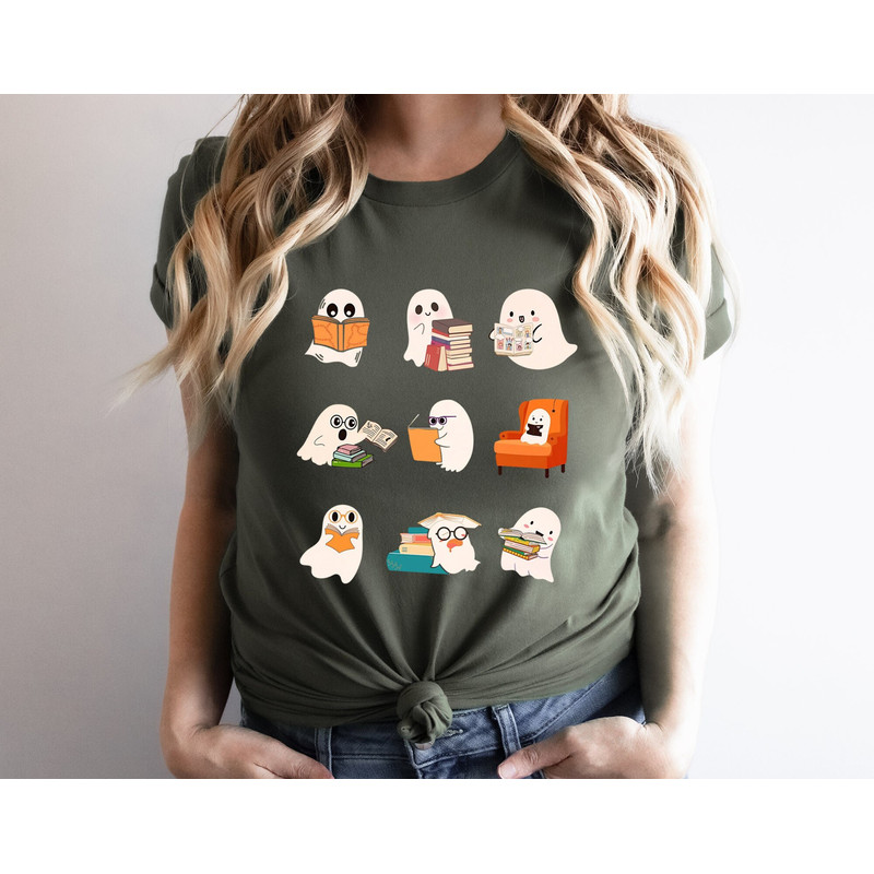 Ghost Reading Shirt, Teacher Halloween Shirt, Librarian Shirt, Book Lover T-shirt, Reading Shirt, Teacher Shirt, Halloween School Shirt, Boo.jpg