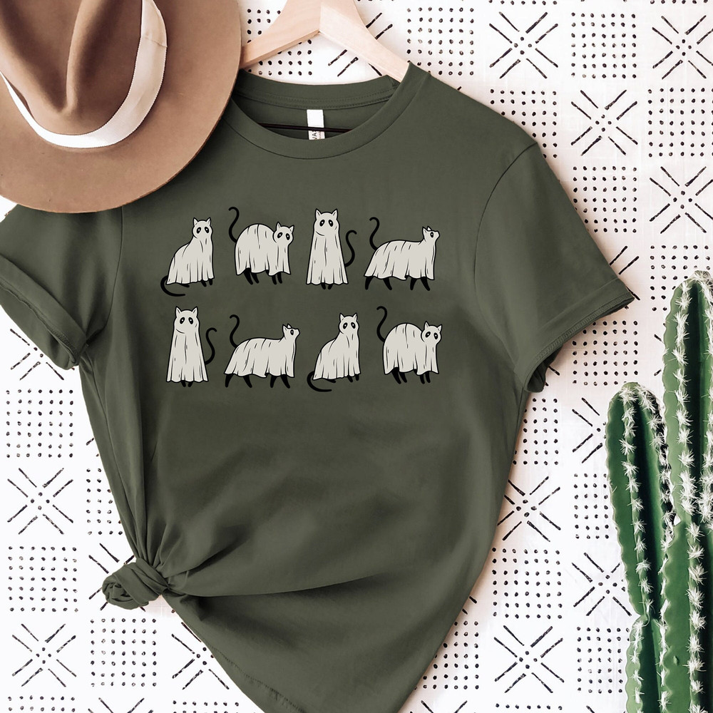 Halloween Cat Shirt, Cat Ghost Shirt, Ghost Shirt, Halloween Shirt, Halloween Cat Shirt, Cat Lover Shirt, Black Cat Shirt, Spooky Season Tee.jpg