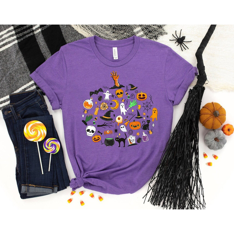 Halloween Doodles Vintage Halloween Shirt Fall Apparel Witchy Clothing Witchy Clothes Fall T-Shirt Short Sleeve Halloween Vintage T-shirt.jpg