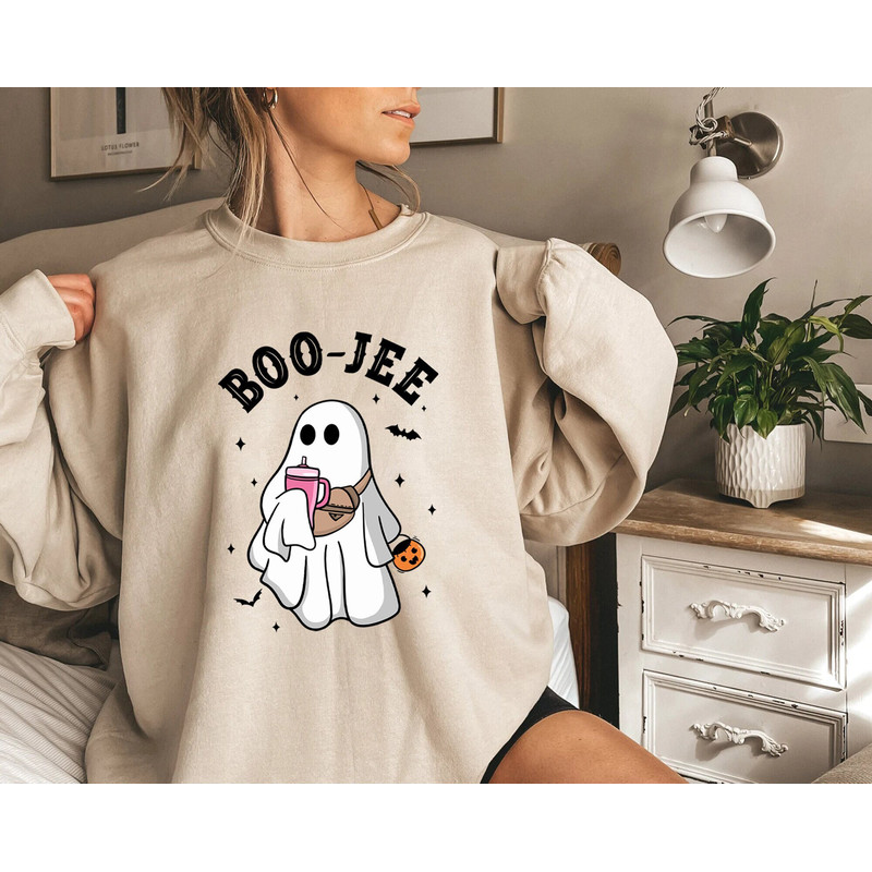 Halloween Ghost Sweatshirt, Boo Jee Shirt, Boo Shirt, Spooky Ghost Hoodie, Spooky Season Ghost Sweater, Spooky Vibes Shirt, Halloween Gifts.jpg