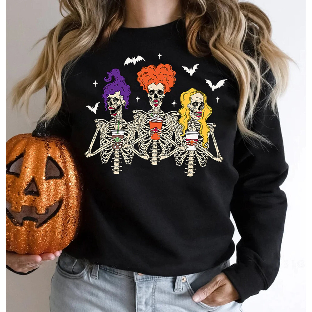 Halloween Skeleton Shirt, It's Just a Bunch Of Hocus Pocus Shirt, Halloween Witch Shirt, Dancing Skeleton,Witch Skeleton Tee,Halloween Party.jpg