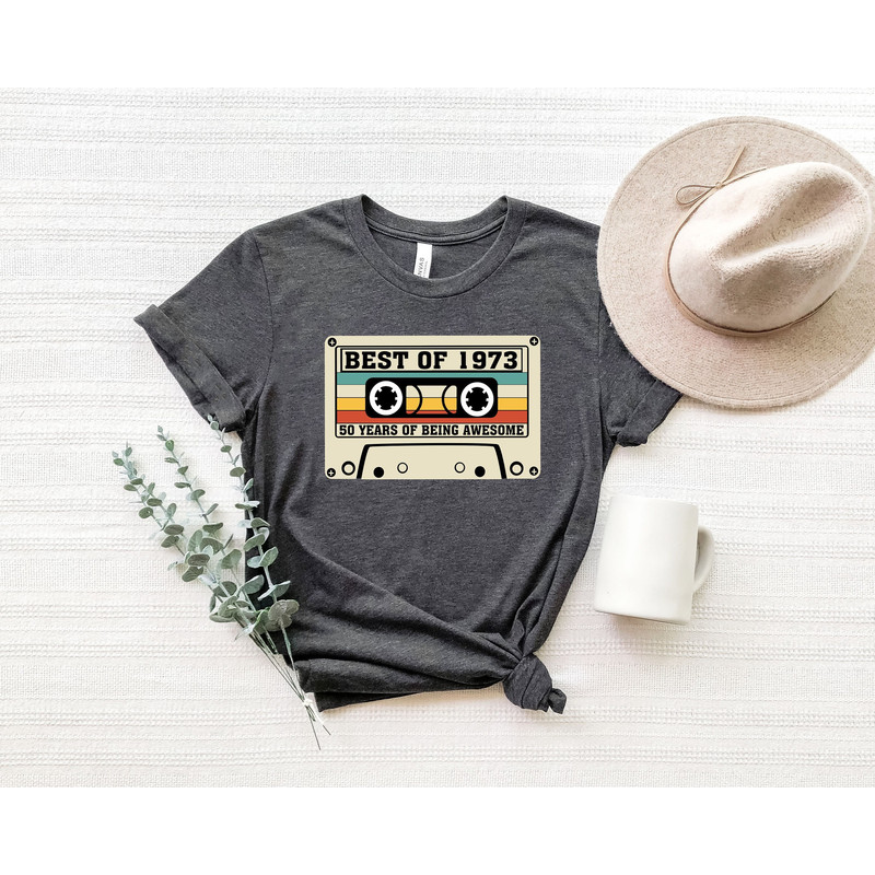 50th Birthday Shirt , Best Of 1973 Cassette Shirt,50th Birthday Gift,  50th Birthday Party Shirts, Birthday Gift for Women and Men.jpg