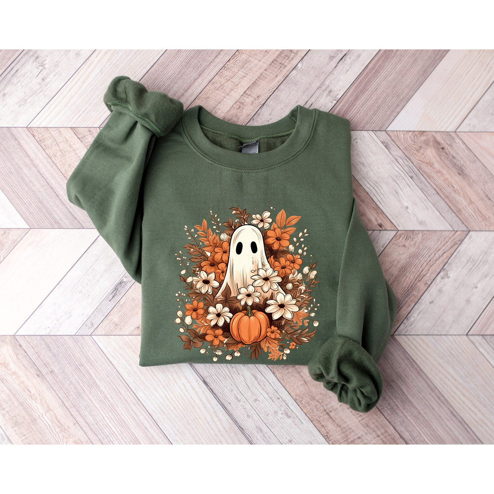 Boo Ghost Halloween Sweatshirt, Fall Ghost Shirt,  Pumpkin Season Shirt, Spooky Season Sweatshirt, Cute Ghost Shirt, Halloween Gift.jpg